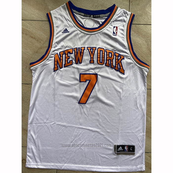 Camiseta New York Knicks Carmelo Anthony #7 Blanco